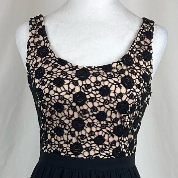LC Lauren Conrad Black Crocheted Sheer Skirt Party Event Maxi Dress NWT - Picture 2 of 11
